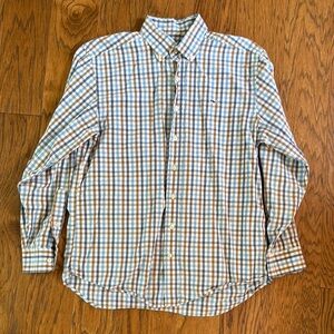 Vineyard Vines Blue and Brown Casual Button Down Shirt